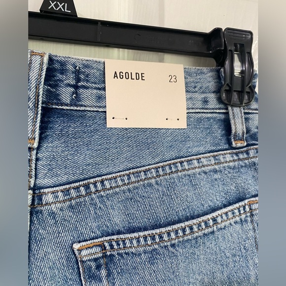 Agolde 90's Pinch Waist Short High Rise Straight Leg in Marquee Size 23 - Picture 7 of 12
